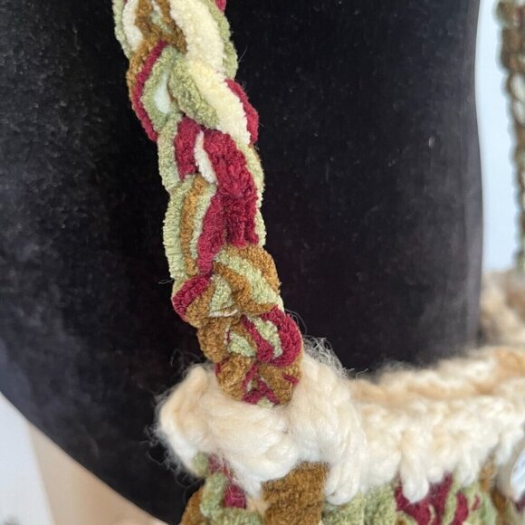 Chunky Knit Shoulder Hobo Bag Crossbody Purse Boho Hippie Cottagecore Mosscore - Picture 7 of 15